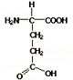 chemical structure for glutamic acid (C5H9NO4 )