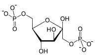 fórmula estructural de la fructosa-1,6-bisfosfato