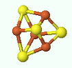 estructura qumica en 3D del cmulo hierro 4, azufre 4