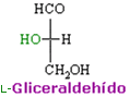 fórmula estructural del L-gliceraldehído