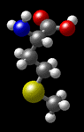 Molecular structure of methionine C5H11NO2S