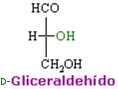 fórmula estructural del D-gliceraldehído