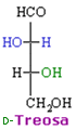 fórmula estructural de la D-treosa